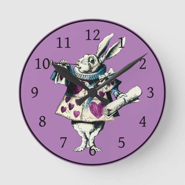 Horloge Ronde Décret Orchidée White Rabbit (Recto)