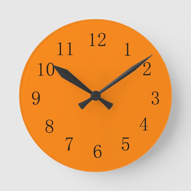Horloge Ronde Deep Orange Color Kitchen Wall Clock (Recto)