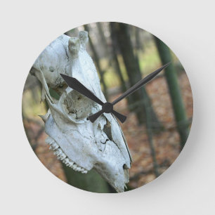 Horloge Ronde Deer Skull Clock