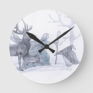 Horloge Ronde Déesse De Cailleach D'Hiver