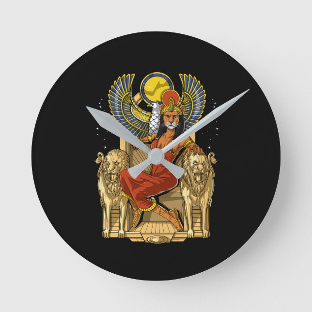 Horloge Ronde Déesse de la lionne égyptienne Sekhmet (Recto)