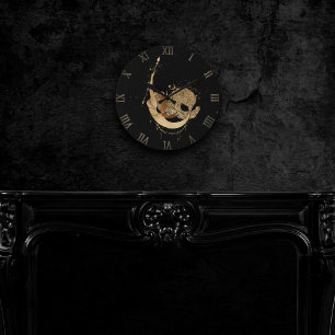 Horloge Ronde Déesse du Zodiaque Astrologie de Capricorne d'or