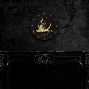 Horloge Ronde Déesse du Zodiaque   Astrologie Sagittaire Or Cosm