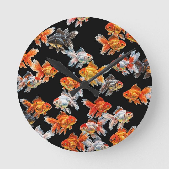 Horloge Ronde Défilé de poisson rouge (Recto)