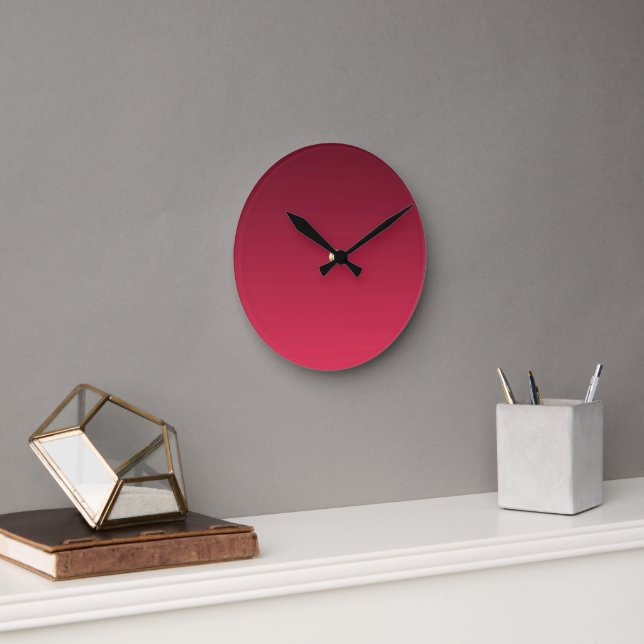 Horloge Ronde Dégradé Magenta - clair à profond | Humeurs saison (Bureau)