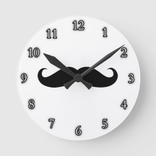 Horloge Ronde Déguisement de moustache drôle