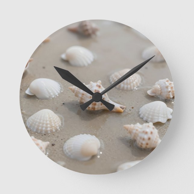 Horloge Ronde Delicate Seashells Beach Serenity (Recto)