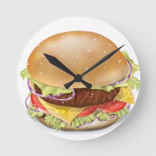 Horloge Ronde Délicieux cheeseburger