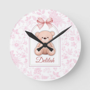 Horloge Ronde Delilah   Conception personnalisée d'ours en peluc
