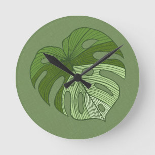 Horloge Ronde Denim vert