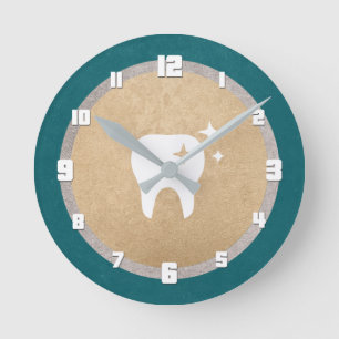 Horloge Ronde Dent   Gold & Silver Cyan Dental