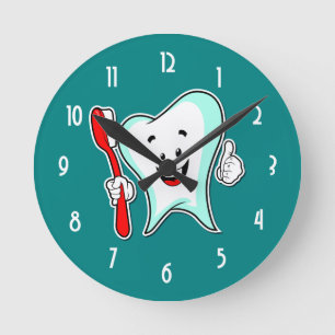 Horloge Ronde Dental Care Happy Tooth