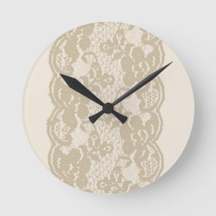 Horloge Ronde Dentelle beige