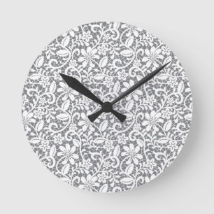 Horloge Ronde Dentelle blanche 1