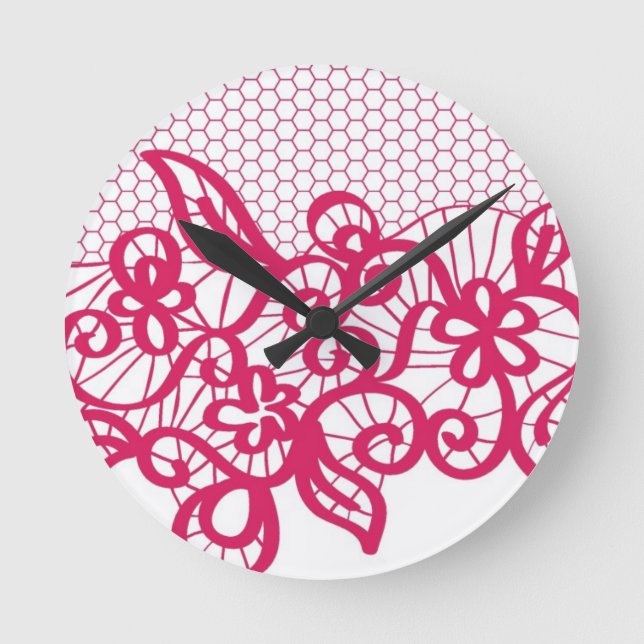 Horloge Ronde Dentelle rouge (Recto)