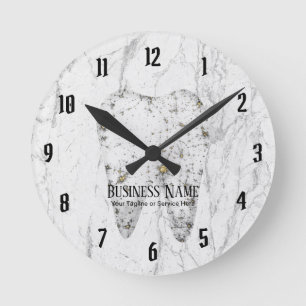 Horloge Ronde Dentist Office Dental Care Modern Marble Tooth