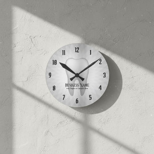 Horloge Ronde Dentiste Bureau Soins dentaires Moderne White Toot