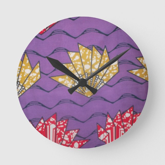 Horloge Ronde Dernière Afrique Wavy Traditionnelle Mode Art Moti (Recto)