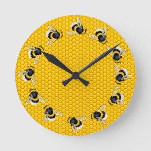 Horloge Ronde Des abeilles de miel en danse du Cercle de miel