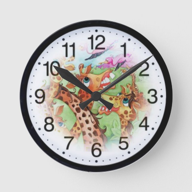 Horloge Ronde Des animaux heureux (Recto)