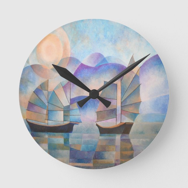 Horloge Ronde Des nuances de tranquillité Joncs orientaux (Recto)