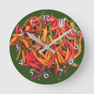 Horloge Ronde Des poivrons de piment - tournez de retour le