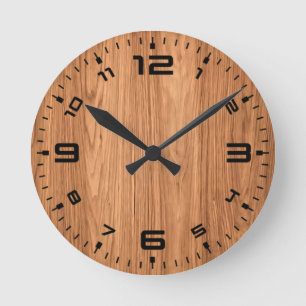 Horloge Ronde Design Arrière - plan de texture bois-35455