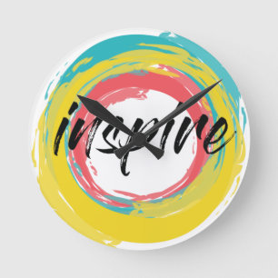 Horloge Ronde Design cool coloré, amusant, moderne et dynamique 