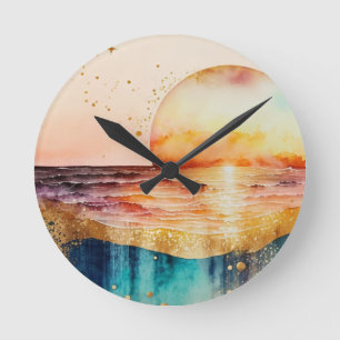 Horloge Ronde Design de la gamme Watercolor Beach 3