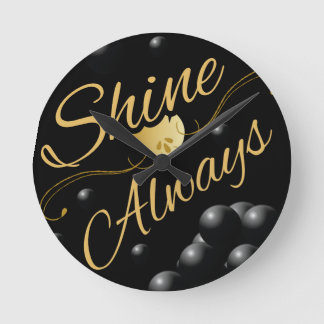 Horloge Ronde Design de système solaire en texte doré