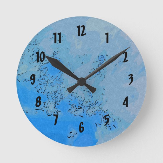 Horloge Ronde Design du ciel bleu Pastel (Recto)