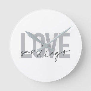 Horloge Ronde Design minimaliste, moderne, urbain, cool Love San