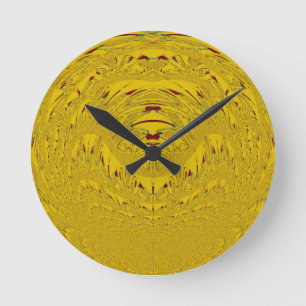 Horloge Ronde Design motif en tête de Lion d'or