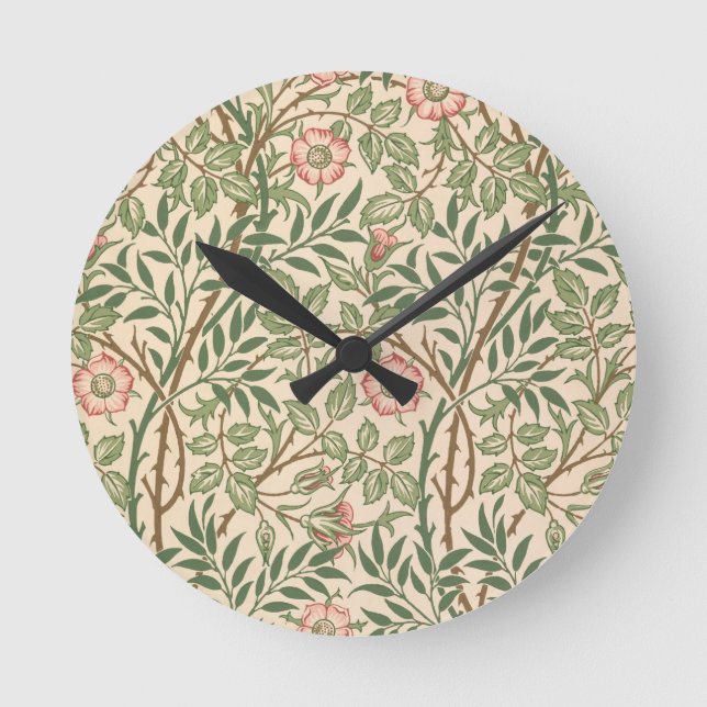 Horloge Ronde Design 'Sweet Briar' pour papier peint, imprimé pa (Recto)