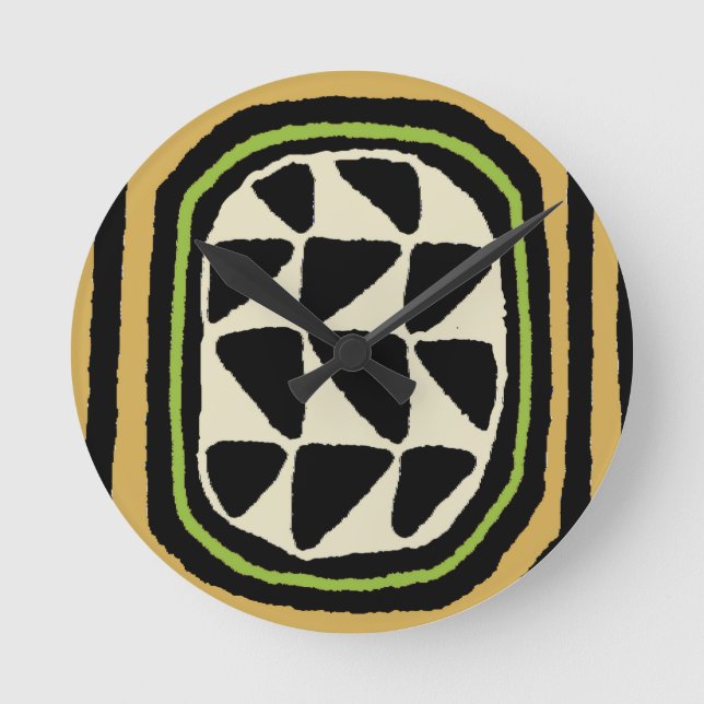 Horloge Ronde Design textile Kuba africain (Recto)
