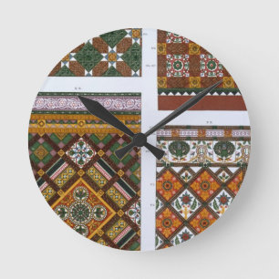 Horloge Ronde Designs for Majolica and Enamelled Tiles for Maw &