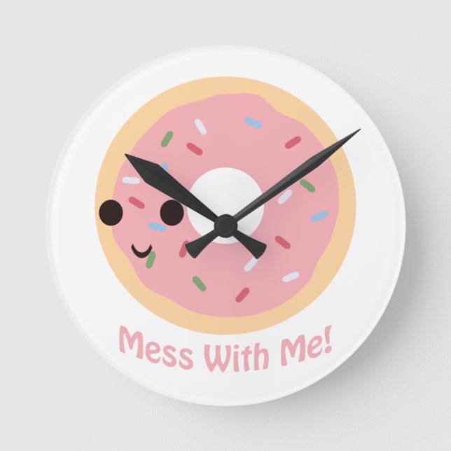 Horloge Ronde Désordre de "beignet" avec moi (Recto)