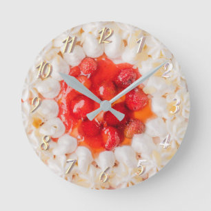 Horloge Ronde Dessert de caramel aux fraises