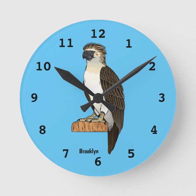 Horloge Ronde dessin animé d'aigle des Philippines (Recto)