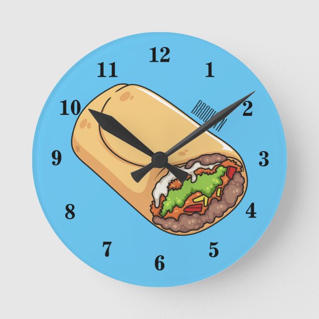 Horloge Ronde dessin animé de Burrito (Recto)