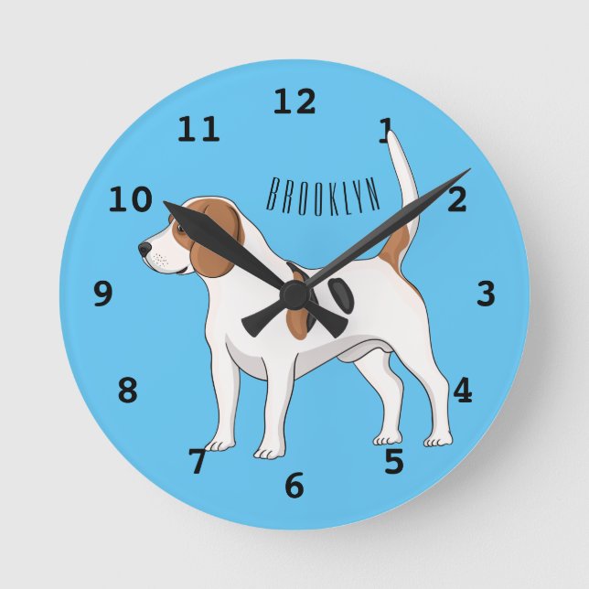 Horloge Ronde dessin animé de chien beagle (Recto)