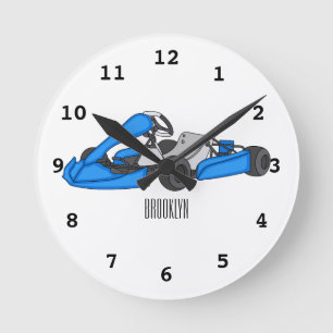 Horloge Ronde dessin animé de Kart racing