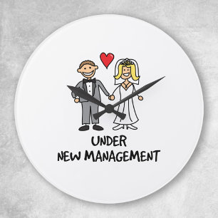 Horloge Ronde Dessin animé de mariage - Sous nouvelle direction