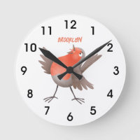 Dessin animé d'un oiseau rouge qui chante mignon