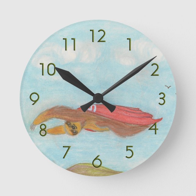 Horloge Ronde Dessin animé Supersloth clock (Recto)