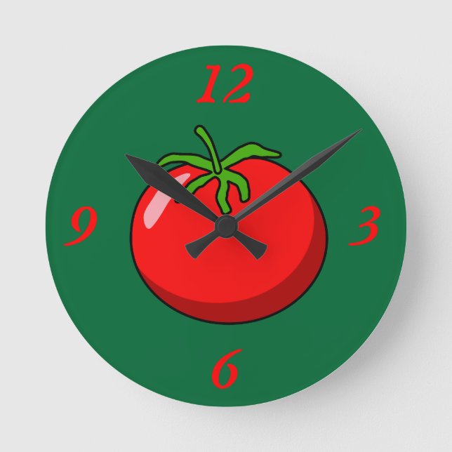 Horloge Ronde Dessin animé Tomato Slice (Recto)