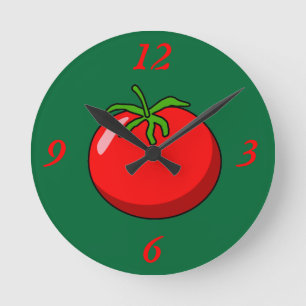 Horloge Ronde Dessin animé Tomato Slice