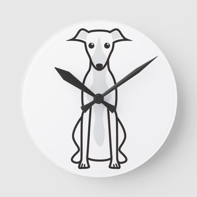 Horloge Ronde Dessin animé Whippet Dog (Recto)