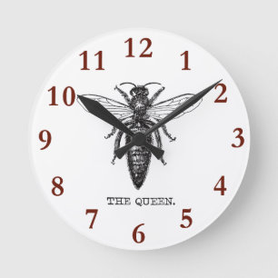 Horloge Ronde Dessin classique de l'illustration de Queen Bee