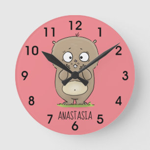 Horloge Ronde Dessin d'adorable hamster